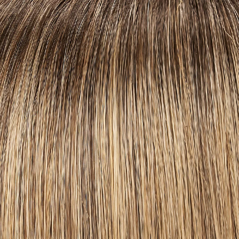 *24BT18S8 | Shaded Mocha | Med Natural Ash Blonde & Lt Natural Gold Blonde Blend. Shaded w/ Med Brown