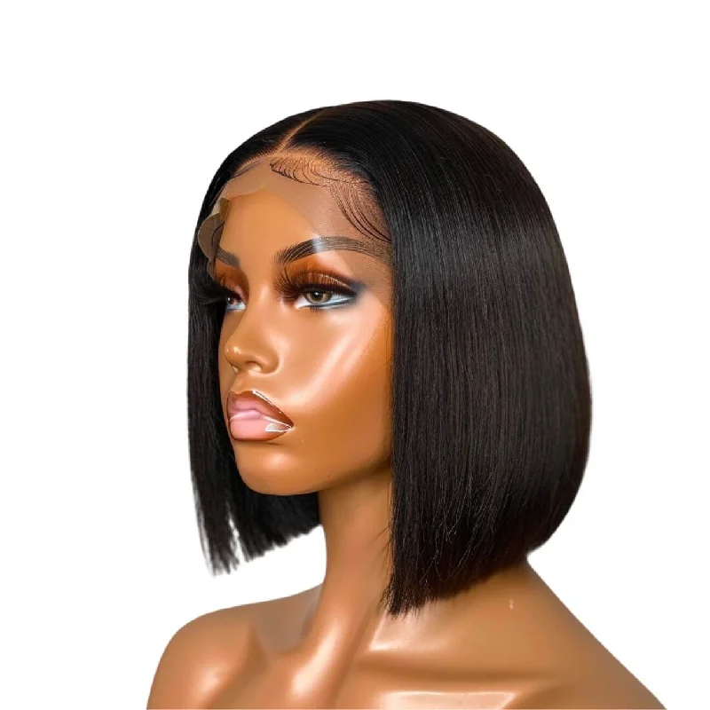 Bob Wigs without Bangs for Heart - Shaped Faces 4x4 HD Lace Closure Bob Wig - Blonde-Natural Black-Highlight #4/27 Bob Wigs without Bangs for Heart - Shaped Faces 4x4 HD Lace Closure Bob Wig - Blonde-Natural Black-Highlight #4/27
