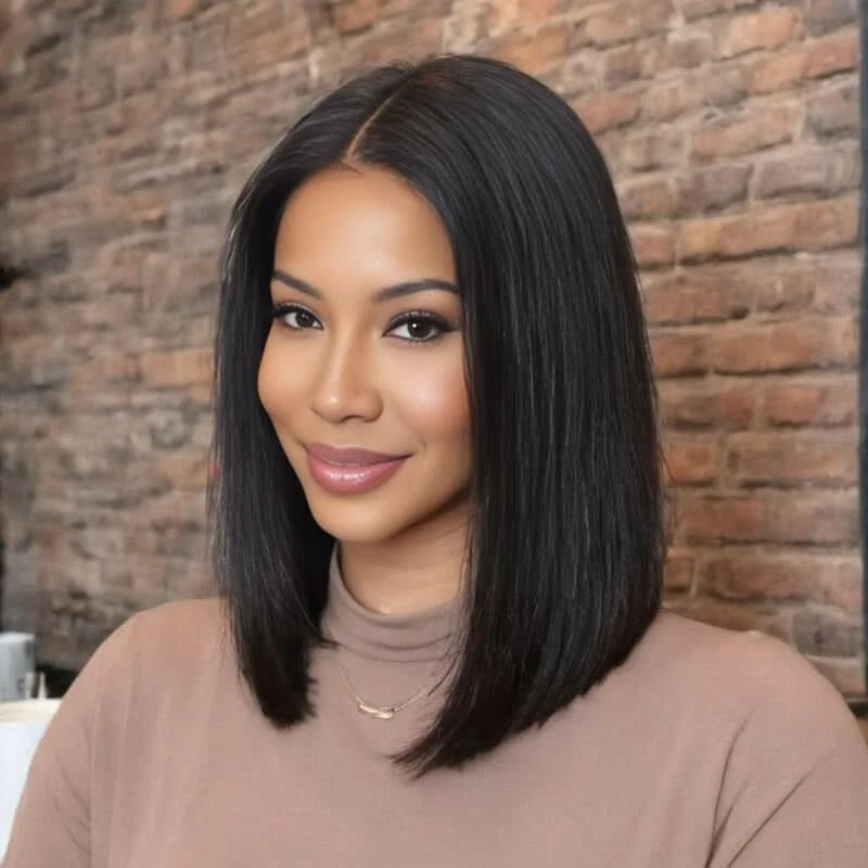 Bob Wigs with Breathable Caps for Comfort 5x5 HD Lace Closure BOB Wig Straight Natural Black Bob Wigs with Breathable Caps for Comfort 5x5 HD Lace Closure BOB Wig Straight Natural Black