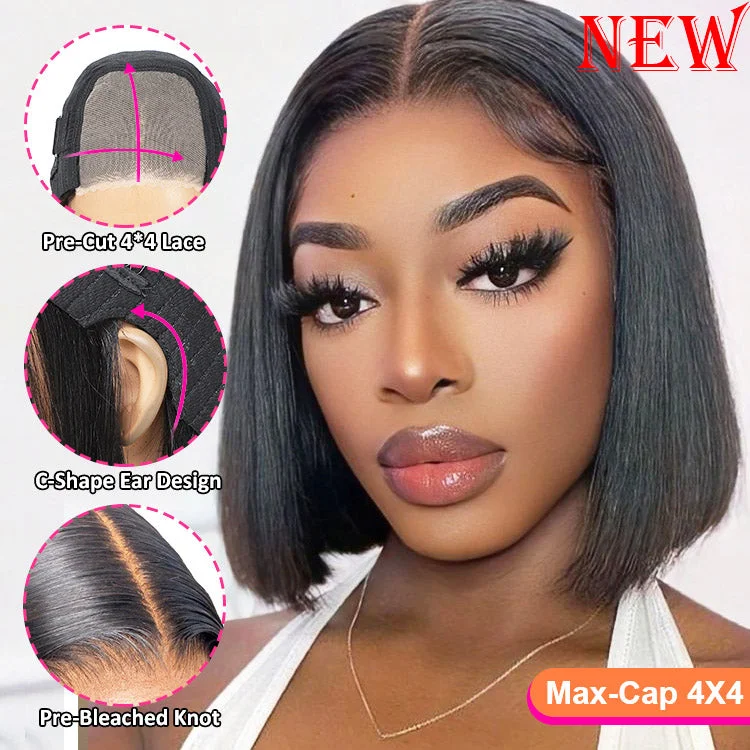 Wavy Bob Wigs for a Casual Vibe Wear and Go Glueless Wigs Human Hair Pre Plucked Straight Short Bob Wig Human Hair Lace Front Wigs for Beginners Upgraded No Glue Pre Cut 4x4 Lace Closure Glueless Wigs Human Hair 10 Inch Wavy Bob Wigs for a Casual Vibe Wear and Go Glueless Wigs Human Hair Pre Plucked Straight Short Bob Wig Human Hair Lace Front Wigs for Beginners Upgraded No Glue Pre Cut 4x4 Lace Closure Glueless Wigs Human Hair 10 Inch