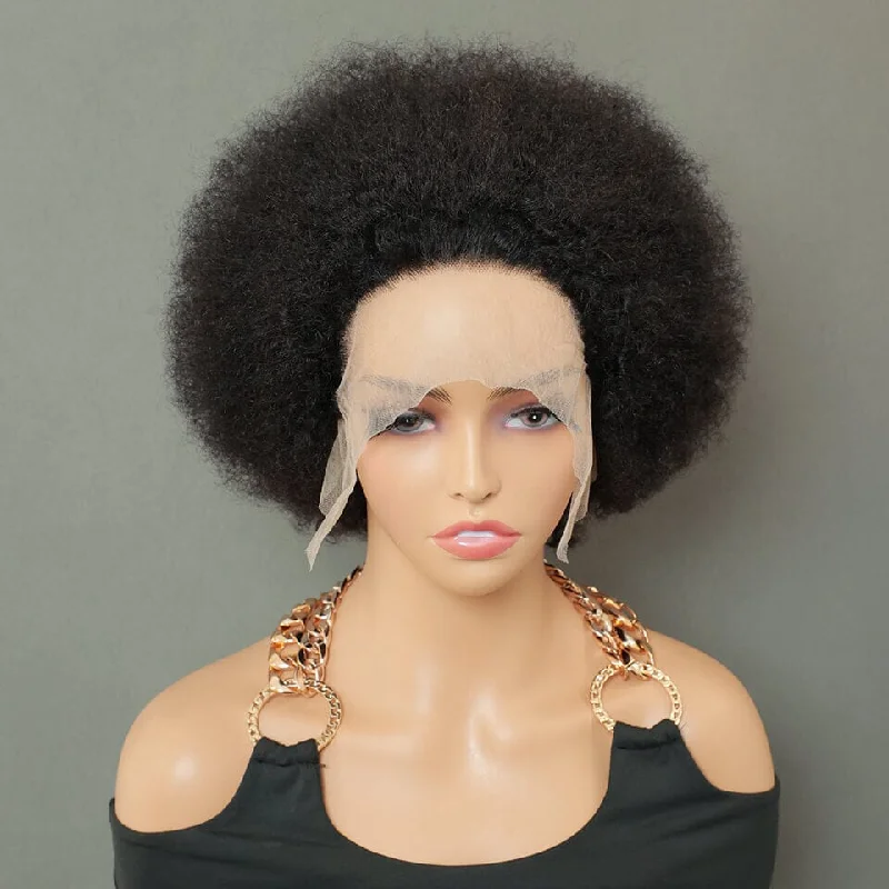 Bob Wigs for Hiking Aligrace 8 inch 13x1 Transparent Lace Front Natural Color Afro wig Bob Wigs for Hiking Aligrace 8 inch 13x1 Transparent Lace Front Natural Color Afro wig