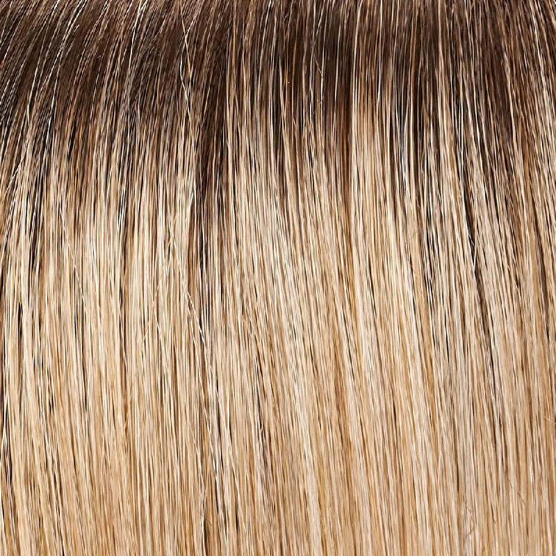 *27T613S8 | Shaded Sun | Med Natural Red-Gold Blonde & Pale Natural Gold Blonde Blend and Tipped. Shaded w/ Med Brown