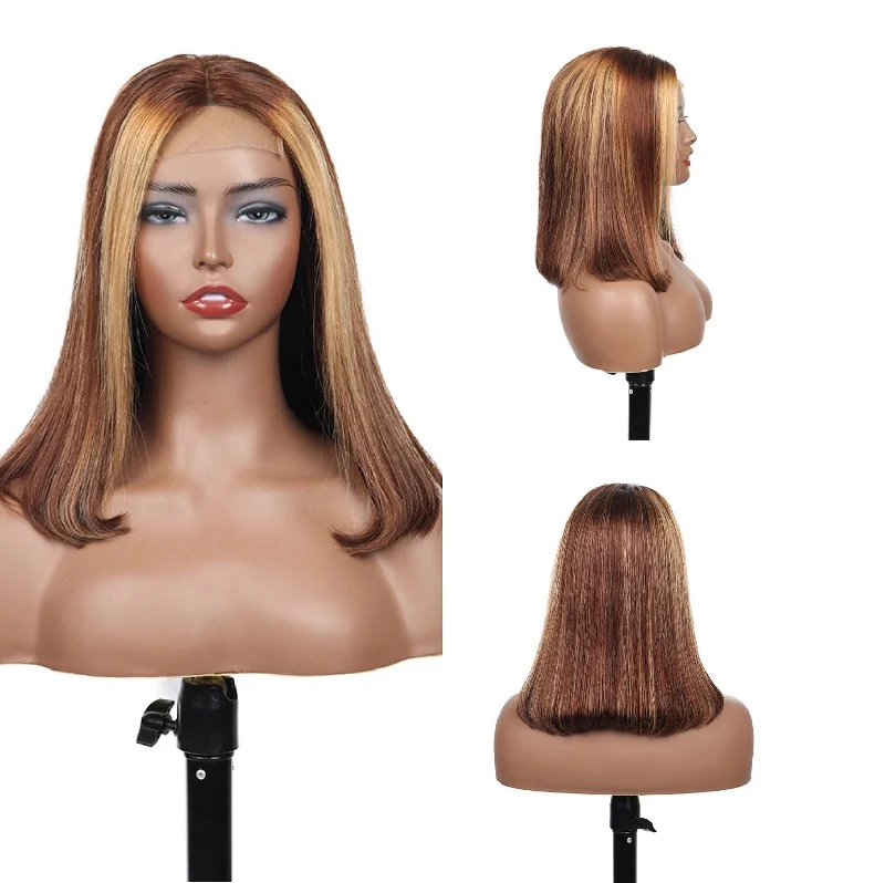 Bob Wigs for Teenagers​ Highlight Human Hair Bob Wig 4x4 Lace Closure Wig Brazilian Hair Surprisehair
