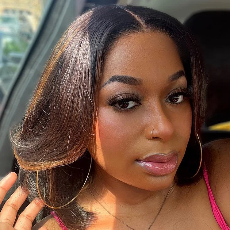 Bob Wigs for Tall Women Limited Design | Blonde Highlights Glueless 5x5 Closure HD Lace Stacked Bob Wig | Large & Small Cap Size Bob Wigs for Tall Women Limited Design | Blonde Highlights Glueless 5x5 Closure HD Lace Stacked Bob Wig | Large & Small Cap Size