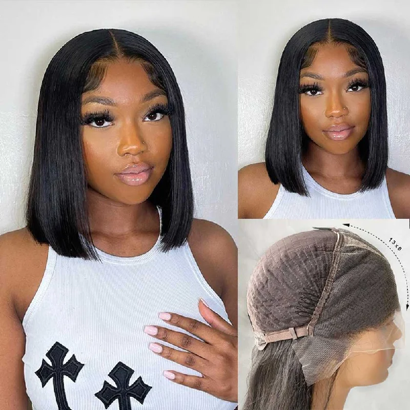 Bob Wigs for Bridesmaids 13x6 3D FULL FRONTAL Skin Melt Lace Preplucked Human Hair Lace Front Bob Wig Bob Wigs for Bridesmaids 13x6 3D FULL FRONTAL Skin Melt Lace Preplucked Human Hair Lace Front Bob Wig