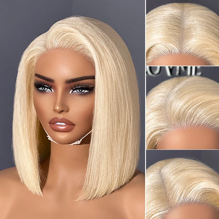 Bob Wigs for Triangle - Shaped Figures PreMax Wigs | Blonde 613 Silky Straight Glueless 5x5 Closure HD Lace Wig Pre-Cut Lace Bob Wigs for Triangle - Shaped Figures PreMax Wigs | Blonde 613 Silky Straight Glueless 5x5 Closure HD Lace Wig Pre-Cut Lace