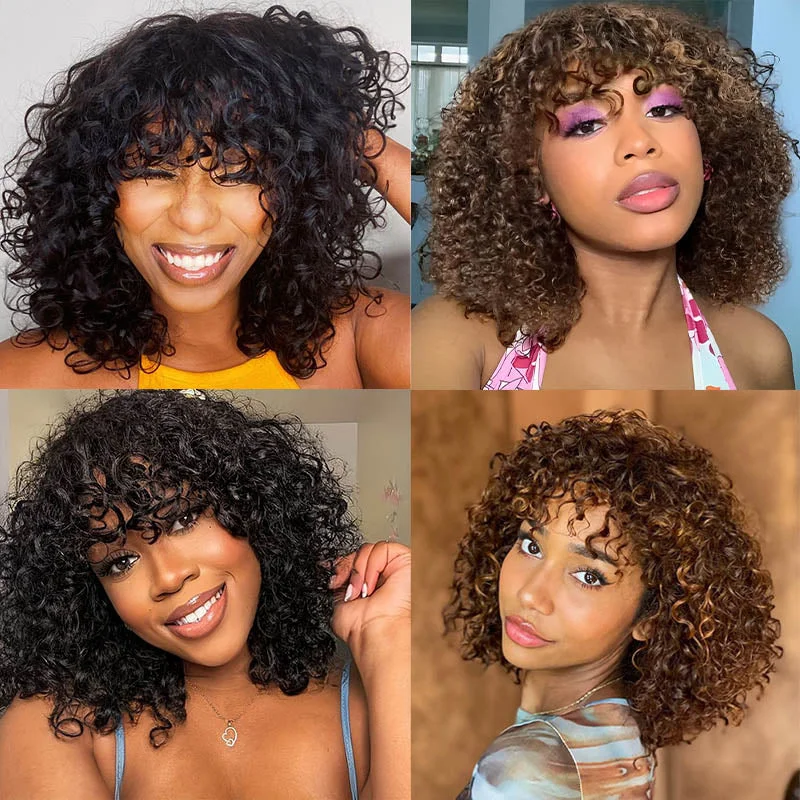 Bob Wigs for Business Professionals Peruvian Water Wave Human Hair Wigs With Bangs Short Human Hair Wigs For Black Mix#4/30 Women Remy Pixie Cut Bob Wig Bob Wigs for Business Professionals Peruvian Water Wave Human Hair Wigs With Bangs Short Human Hair Wigs For Black Mix#4/30 Women Remy Pixie Cut Bob Wig