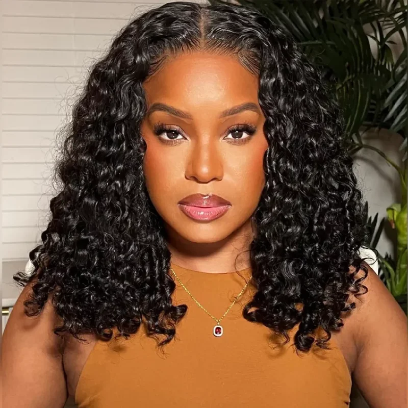 Ombre Bob Wigs for a Gradient Effect 13X4 HD Lace Frontal Bob Wig Water Wave Natural Black Ombre Bob Wigs for a Gradient Effect 13X4 HD Lace Frontal Bob Wig Water Wave Natural Black