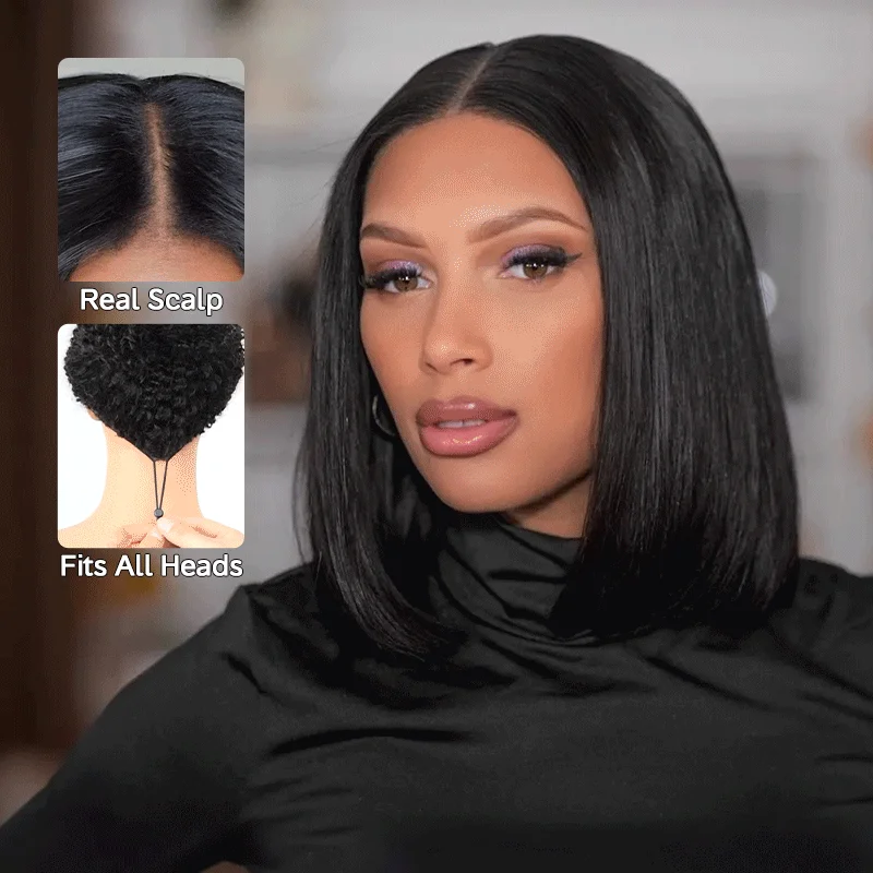 Bob Wigs for Singers on Stage Pull Go Wig | Glueless Straight Bob V Part Wig Beginner Friendly Natural Scalp Thick Human Hair Ashimaryhair Bob Wigs for Singers on Stage Pull Go Wig | Glueless Straight Bob V Part Wig Beginner Friendly Natural Scalp Thick Human Hair Ashimaryhair