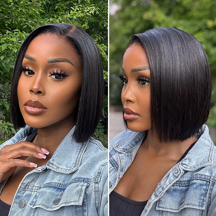 Bob Wigs for Family Gatherings PreMax Wigs | Super Natural Hairline Silky Blunt Cut Bob Glueless 13x4 Frontal Lace Human Hair Short Wig Pre-Cut Lace Bob Wigs for Family Gatherings PreMax Wigs | Super Natural Hairline Silky Blunt Cut Bob Glueless 13x4 Frontal Lace Human Hair Short Wig Pre-Cut Lace