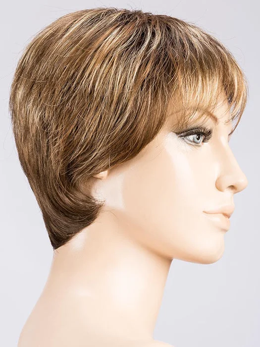TOBACCO ROOTED | Medium Brown blended with Light Auburn and Light Golden Blonde and Dark Strawberry Blonde blend with Shaded Roots