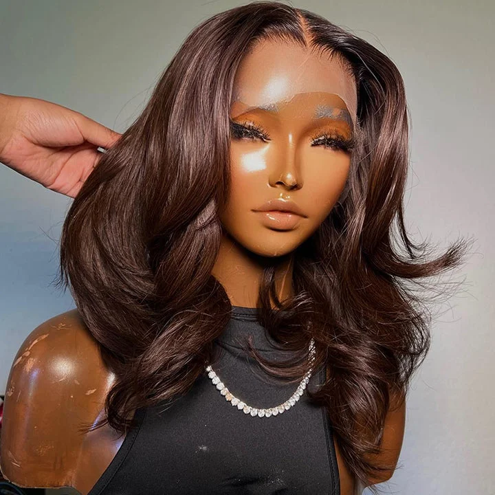Bob Wigs in Asian Sizing Dark Brown Wavy Short Bob Wig 5x5 13x5 Pre Everything Glueless Wig Human Hair Bob Wigs in Asian Sizing Dark Brown Wavy Short Bob Wig 5x5 13x5 Pre Everything Glueless Wig Human Hair