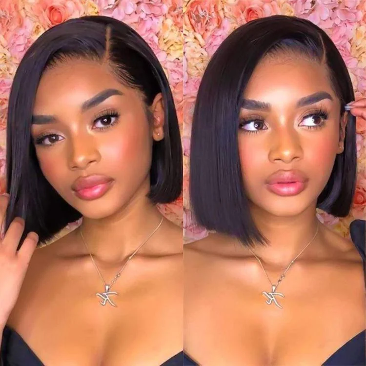Synthetic Bob Wigs for Budget - Conscious Shoppers Asymmetric Bob Minimalist HD Lace Glueless C Part Short Wig 100% Human Hair Synthetic Bob Wigs for Budget - Conscious Shoppers Asymmetric Bob Minimalist HD Lace Glueless C Part Short Wig 100% Human Hair