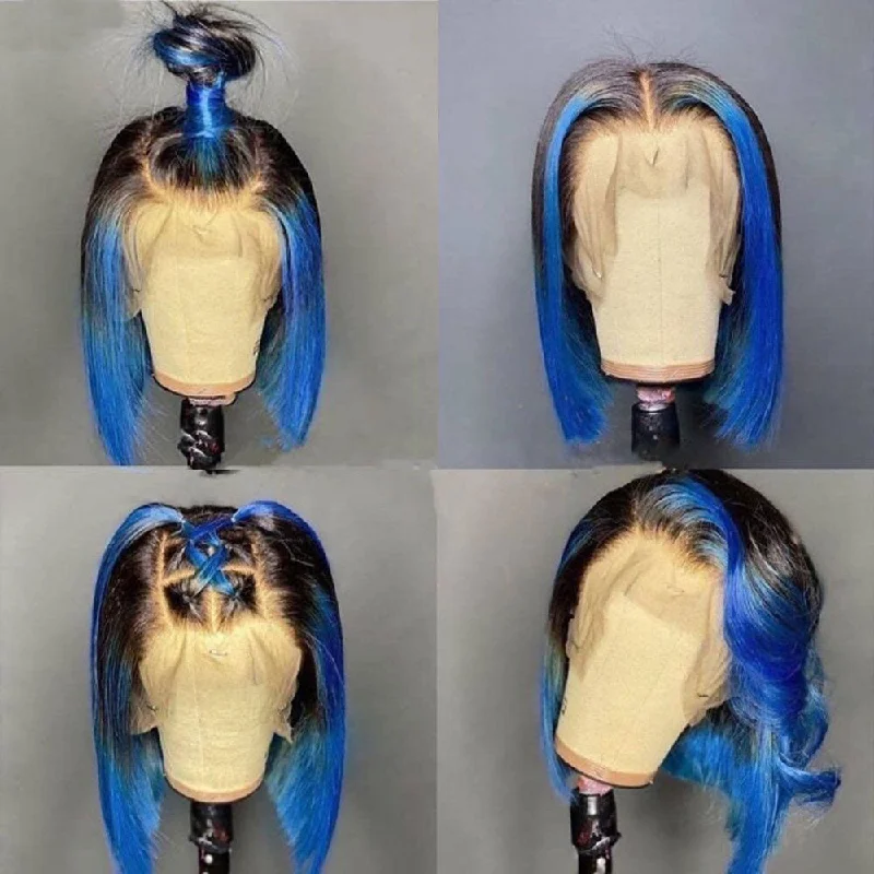 Short Bob Wigs for Fine Hair Billie | Highlight Blue Virgin Human Hair Bob Lace Wig Short Bob Wigs for Fine Hair Billie | Highlight Blue Virgin Human Hair Bob Lace Wig