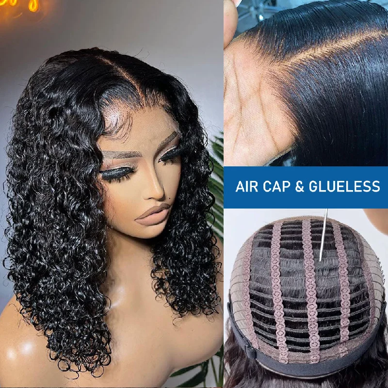 Bob Wigs for Barbecues Glueless Air Cap Skin Melt Swiss Lace Preplucked Human Hair Closure Wigs Curly Bob Bob Wigs for Barbecues Glueless Air Cap Skin Melt Swiss Lace Preplucked Human Hair Closure Wigs Curly Bob