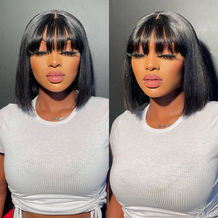 Bob Wigs for Caucasian Women Straight Bob Human Hair Wigs With Bangs For Women Wigs Brazilian Remy Short Human Hair Bob Wig Fringe Wig Bob Wigs for Caucasian Women Straight Bob Human Hair Wigs With Bangs For Women Wigs Brazilian Remy Short Human Hair Bob Wig Fringe Wig