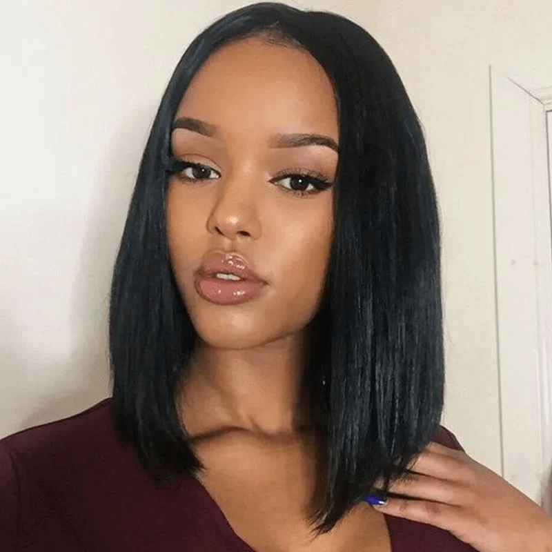 Bob Wigs with Pre - Plucked Hairlines for a Natural Look Aligrace MLG Series 13x4 Lace Straight Bob Wig Bob Wigs with Pre - Plucked Hairlines for a Natural Look Aligrace MLG Series 13x4 Lace Straight Bob Wig
