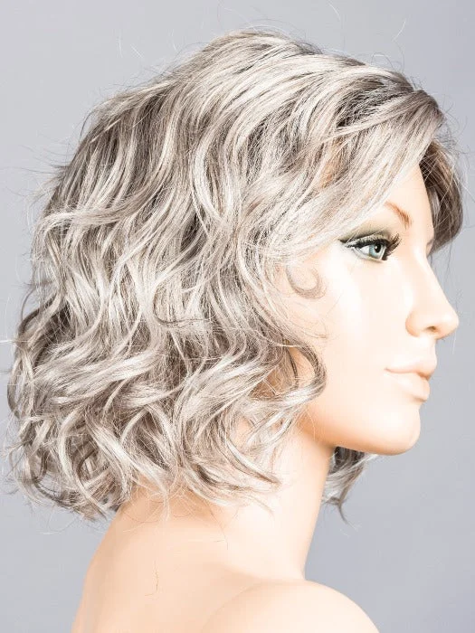 STONE GREY ROOTED | Lightest Brown & Pearl White with Black/Dark Brown & Grey Blend with Shaded Roots