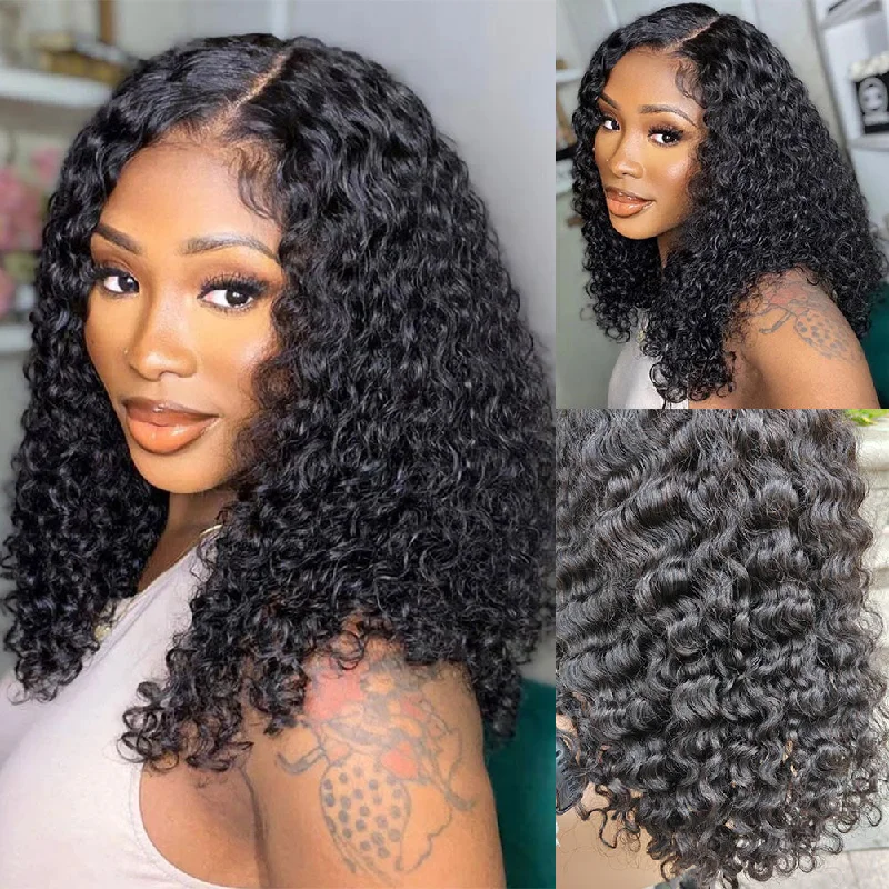 Bob Wigs in Red Hues​ Burmese Curls Bob Wig Preplucked Human Hair Curly Lace Wigs