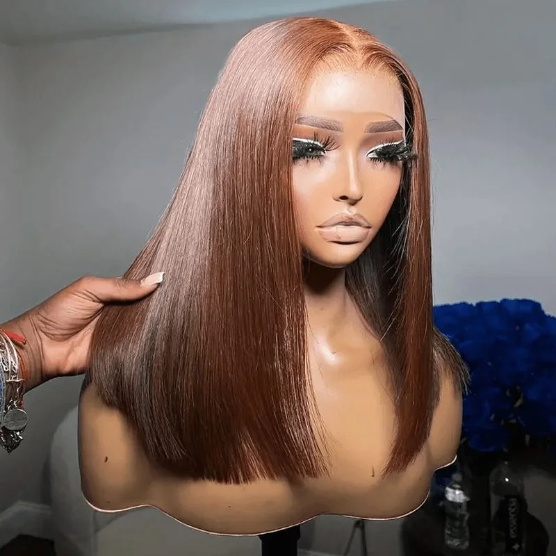 Bob Wigs for Business Meetings Aligrace 13x4 Lace Front Straight #33 Color Short BoB Wig Bob Wigs for Business Meetings Aligrace 13x4 Lace Front Straight #33 Color Short BoB Wig