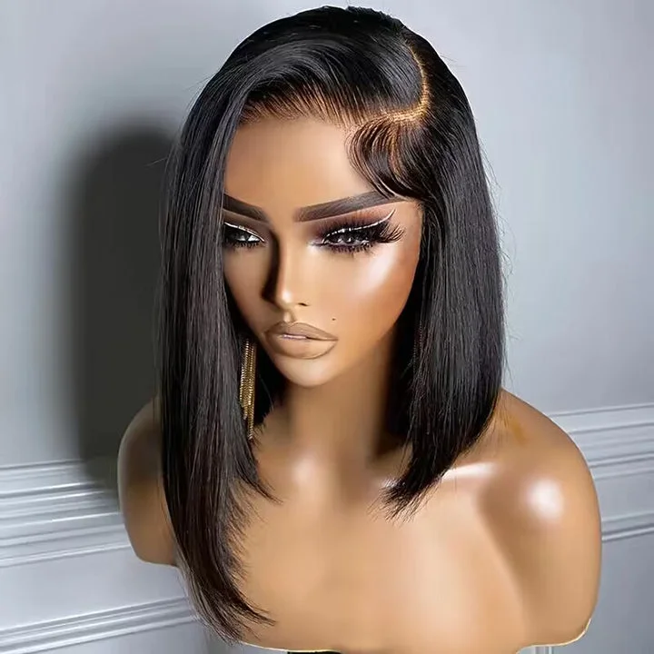 Bob Wigs for Summer Parties 13x5 Pre-everything Bob Straight Wig Pre Cut Lace Human Hair Wig Bob Wigs for Summer Parties 13x5 Pre-everything Bob Straight Wig Pre Cut Lace Human Hair Wig