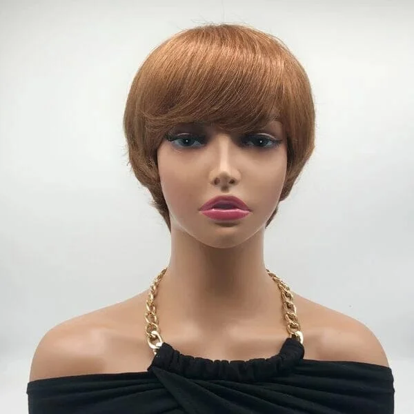 Bob Wigs for Formal Occasions Aligrace Machine Made Straight Short Bob Wigs #30 Brown Color Bob Wigs for Formal Occasions Aligrace Machine Made Straight Short Bob Wigs #30 Brown Color