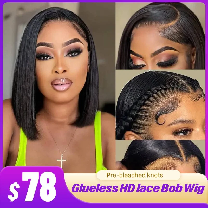 Bob Wigs with Adjustable Combs for a Custom Fit Blunt Cut Bob Wig 13x4 Lace Wig 200% Density HD Lace Wig 100% Human Hair Bob Wigs with Adjustable Combs for a Custom Fit Blunt Cut Bob Wig 13x4 Lace Wig 200% Density HD Lace Wig 100% Human Hair