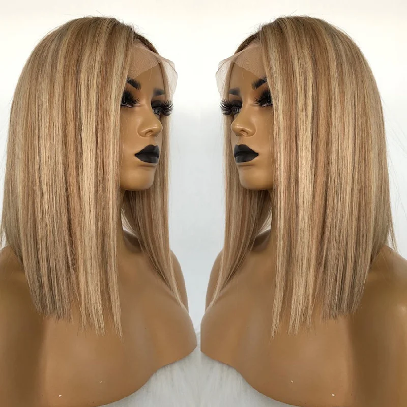 Bob Wigs for Summer Parties Ombre Bob Lace Front Wigs 13x6 Highlights Straight Human Hair Wigs Bob Wigs for Summer Parties Ombre Bob Lace Front Wigs 13x6 Highlights Straight Human Hair Wigs