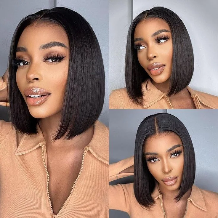 Short Bob Wigs for Thick Hair 4x4 Lace Wig Straight Human Hair Short Bob Wig Glueless Wig Human Hair Natural Color Short Bob Wigs for Thick Hair 4x4 Lace Wig Straight Human Hair Short Bob Wig Glueless Wig Human Hair Natural Color