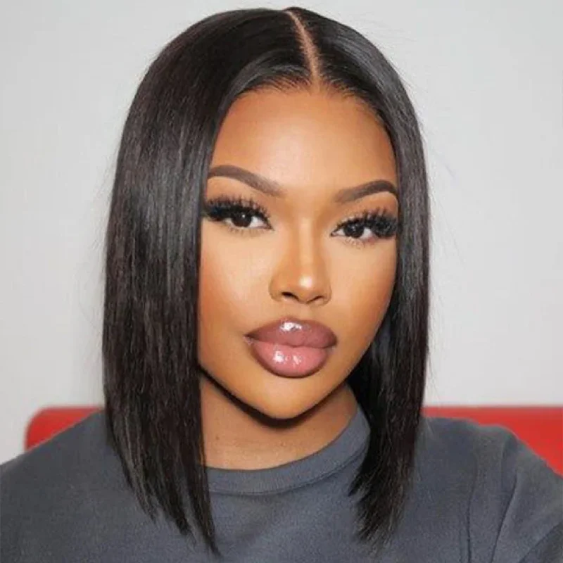 Bob Wigs in Blonde Colors​ 4x4 HD Lace Closure Bob Wig Straight Natural Black
