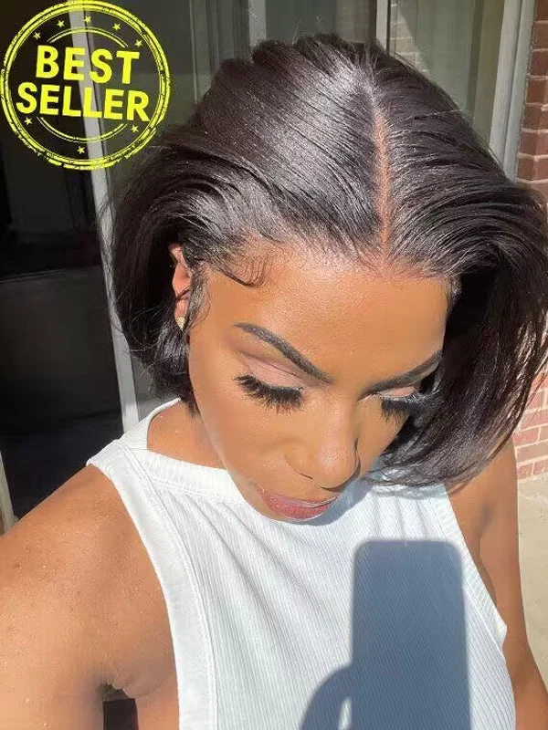 Long Bob Wigs (Lob) for Oval Faces Chinalacewig Human Hair Blunt Cut Bob Relaxed Hair Yaki Bob HD Lace Front Wig CF061 Long Bob Wigs (Lob) for Oval Faces Chinalacewig Human Hair Blunt Cut Bob Relaxed Hair Yaki Bob HD Lace Front Wig CF061
