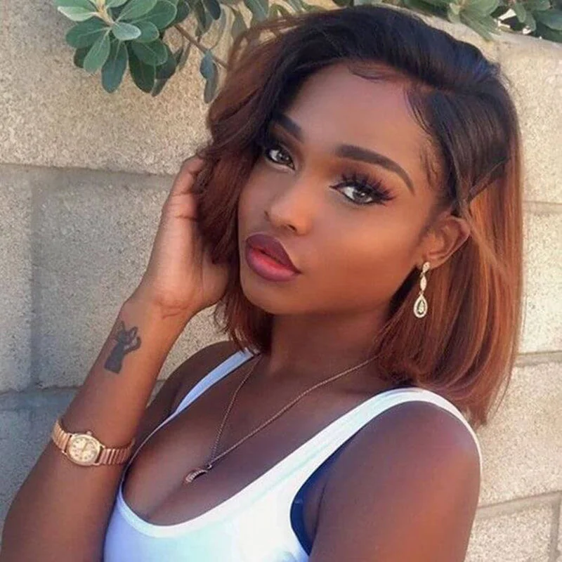 Bob Wigs for Running Brown Ombre Pixie Cut Lace Wig Human Hair 13x6 Lace Front Short Wig Bob Wigs for Running Brown Ombre Pixie Cut Lace Wig Human Hair 13x6 Lace Front Short Wig