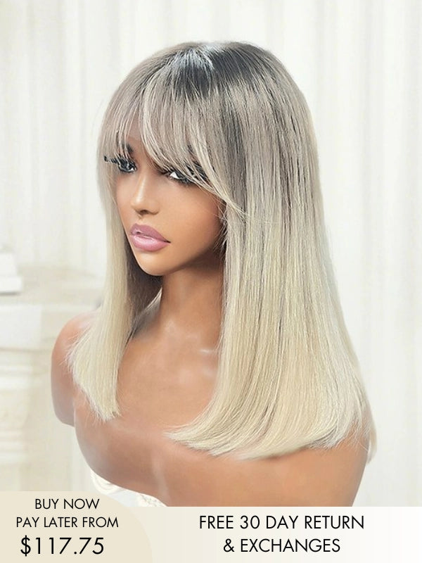 Bonnie Blonde Bob Wig With Bangs