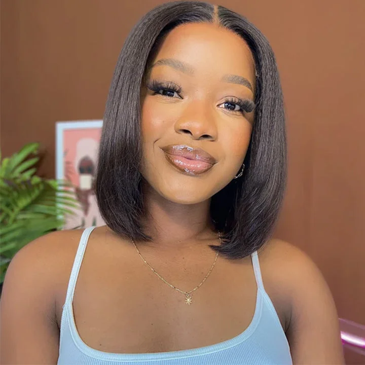 Bob Wigs for Acting Performances Yaki Kinky Straight Bob Wigs Human Hair Pre Bleached Invisible Knots 7x5 Lace Front Wigs Pre Everything Glueless Wigs Pre Cut Lace Bob Wigs for Acting Performances Yaki Kinky Straight Bob Wigs Human Hair Pre Bleached Invisible Knots 7x5 Lace Front Wigs Pre Everything Glueless Wigs Pre Cut Lace