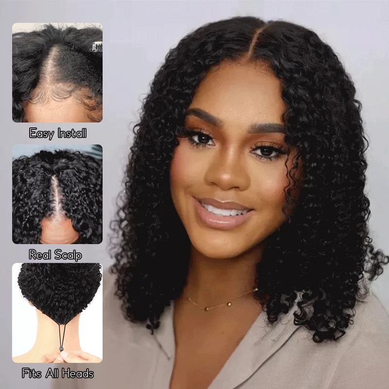 Bob Wigs for Plus - Size Women Pull Go Wig | Deep Wave Curly Glueless Bob V Part Wig Beginner Friendly Natural Scalp Thick Human Short Hair Ashimaryhair Bob Wigs for Plus - Size Women Pull Go Wig | Deep Wave Curly Glueless Bob V Part Wig Beginner Friendly Natural Scalp Thick Human Short Hair Ashimaryhair