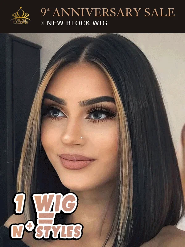 Bob Wigs for Date Nights Chinalacewig Silk Bob Block Wig With Optional HD Frontal Lace Replaceable Tops Renew Wig With Less Cost BR02 Bob Wigs for Date Nights Chinalacewig Silk Bob Block Wig With Optional HD Frontal Lace Replaceable Tops Renew Wig With Less Cost BR02