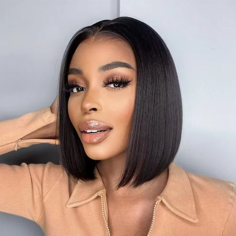 Bob Wigs for Asian Women​ 2x6 HD Lace Closure BOB Wig Straight Natural Black