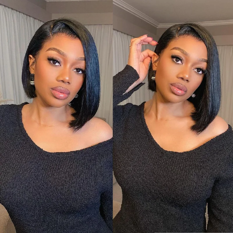 Layered Bob Wigs for Added Dimension Classic & Chic Bob 13x6 Transparent Lace Front Wig Short Hair Layered Bob Wigs for Added Dimension Classic & Chic Bob 13x6 Transparent Lace Front Wig Short Hair