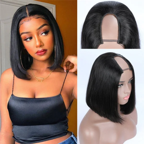 Bob Wigs for African - American Women​ U Part Wig Human Hair Bob Wig for Women