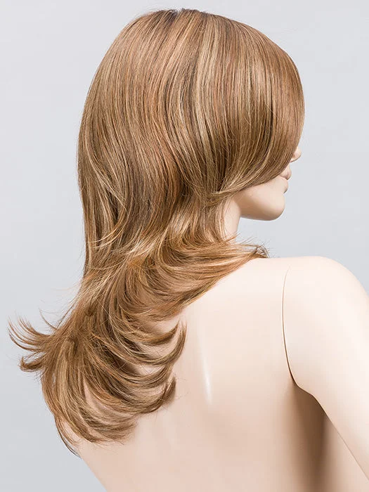 TOBACCO ROOTED | Medium Brown & Dark Strawberry Blonde & Light Golden Blonde Blend with Shaded Roots