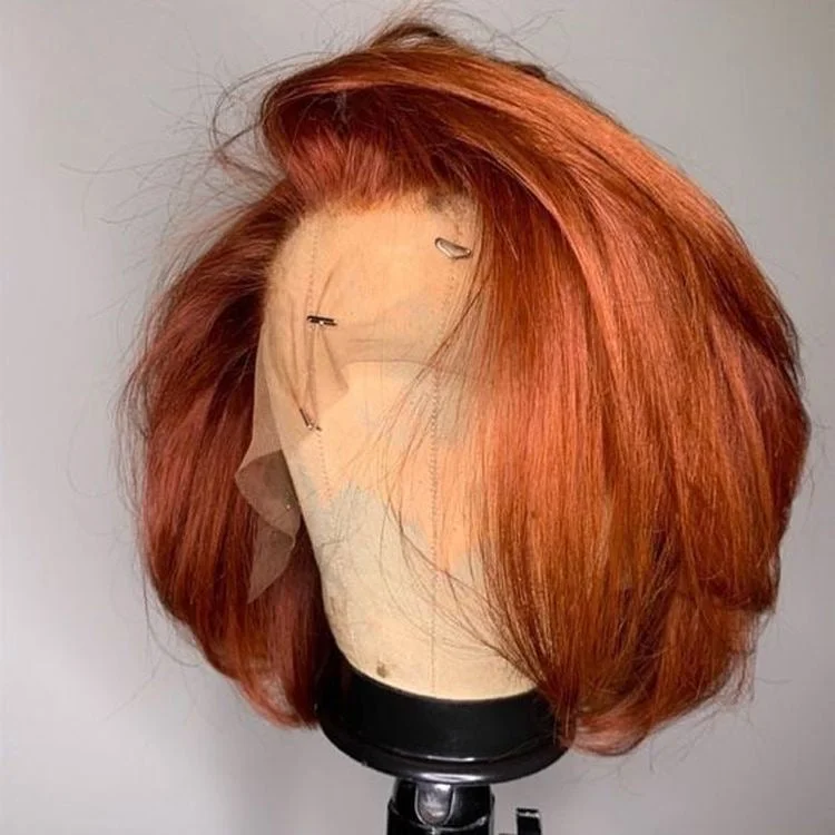 Bob Wigs for Women over 50​ Copper Full Frontal Bob Wig