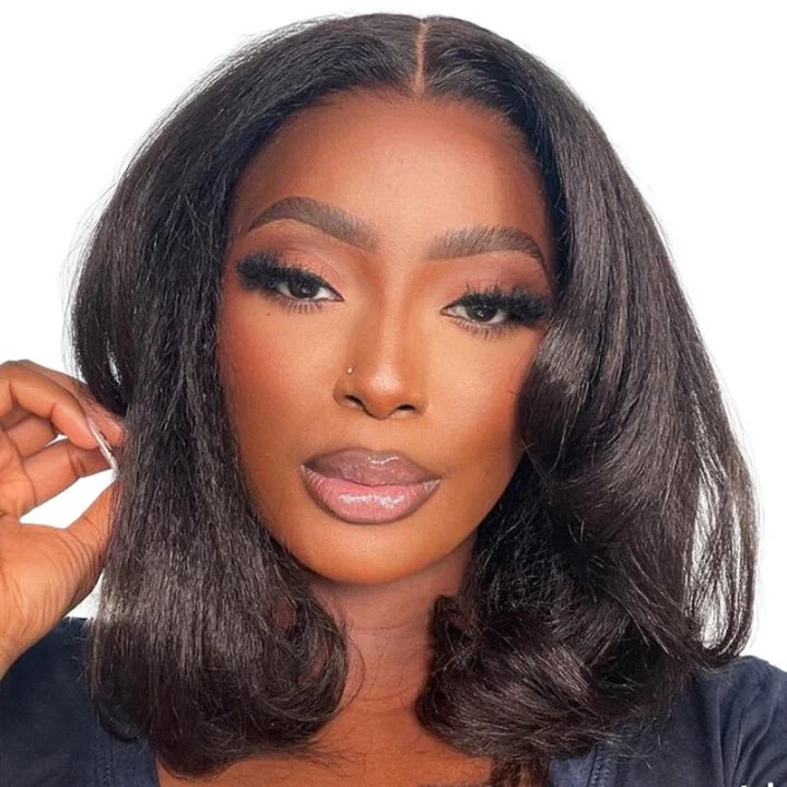 Bob Wigs for Petite Women 13x5 Pre-everything Yaki Straight Bob Wig Pre-cut Lace Short Human Hair Wig Bob Wigs for Petite Women 13x5 Pre-everything Yaki Straight Bob Wig Pre-cut Lace Short Human Hair Wig