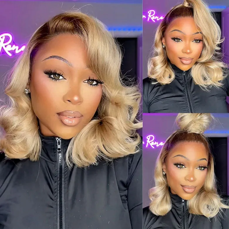 Bob Wigs for Instagram - Ready Looks Klaiyi Tres Leches Blonde with Brown Root Bob Wigs Short Straight Bye-Bye Knots Wig Flash Sale Bob Wigs for Instagram - Ready Looks Klaiyi Tres Leches Blonde with Brown Root Bob Wigs Short Straight Bye-Bye Knots Wig Flash Sale