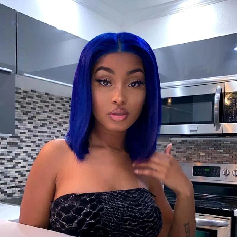Straight Bob Wigs for a Sleek Look Blue Bob Wig Lace Front Human Hair for African American Surprisehair Straight Bob Wigs for a Sleek Look Blue Bob Wig Lace Front Human Hair for African American Surprisehair