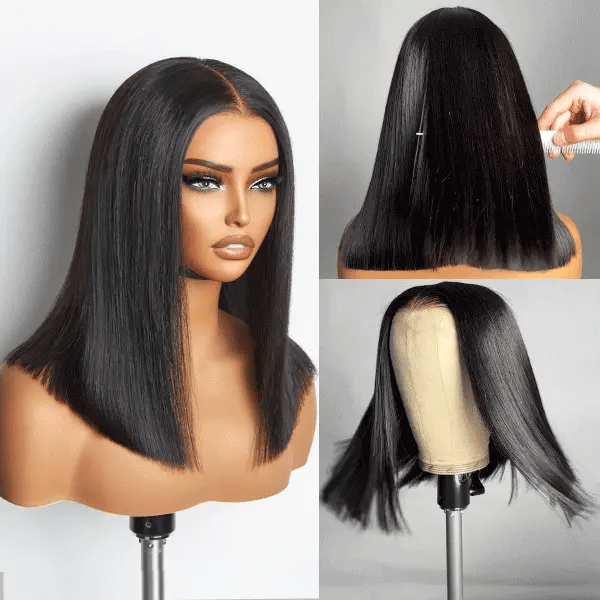 Short Bob Wigs for Thick Hair PreMax Wigs - Super Natural Hairline Silky Blunt Cut Bob Glueless 5x5 Closure Lace Wig Short Bob Wigs for Thick Hair PreMax Wigs - Super Natural Hairline Silky Blunt Cut Bob Glueless 5x5 Closure Lace Wig