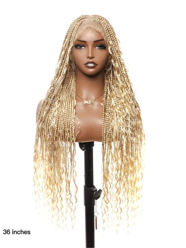 Bob Wigs with Middle - Parted Styles Chinalacewig Tangleless Knotless Boho Box Braided Wig Human Hair Boho Curls HD Full Lace Wig Bob Wigs with Middle - Parted Styles Chinalacewig Tangleless Knotless Boho Box Braided Wig Human Hair Boho Curls HD Full Lace Wig