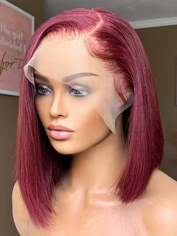 Bob Wigs for Family Gatherings Chinalacewig C part Burgundy 99j Straight Human Hair Bob Wigs For Women Short Cut Preplucked CF554 Bob Wigs for Family Gatherings Chinalacewig C part Burgundy 99j Straight Human Hair Bob Wigs For Women Short Cut Preplucked CF554
