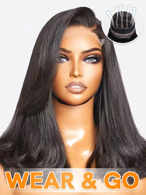 Bob Wigs for Cancer Patients (Chemotherapy Wigs)​ Chinalacewig Wear Go Pre Cut HD Lace 5*5 Closure Layer Wig Quick & Easy Glueless Wig With Breathable Cap Air Wig CS05