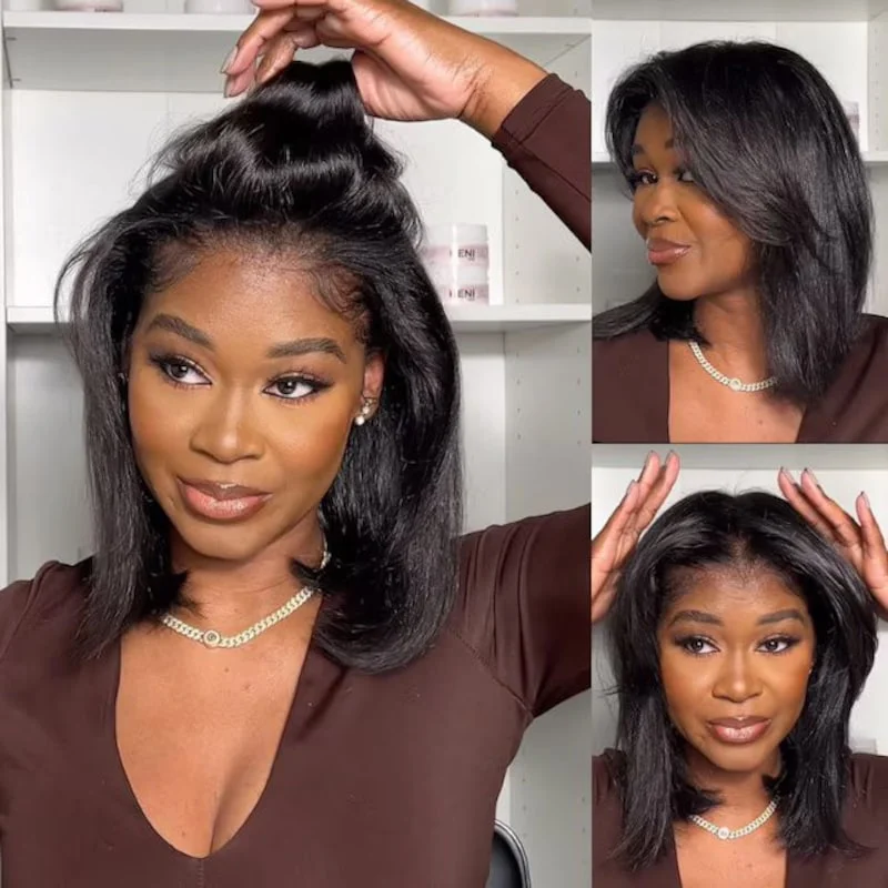 Bob Wigs for Asian Women $100 OFF | Code: SAVE100 Klaiyi Put On and Go Glueless Bob Wig Silky Straight/Yaki Straight 7x5 Pre-Cut Lace Closure Wig Beginner Friendly Bob Wigs for Asian Women $100 OFF | Code: SAVE100 Klaiyi Put On and Go Glueless Bob Wig Silky Straight/Yaki Straight 7x5 Pre-Cut Lace Closure Wig Beginner Friendly