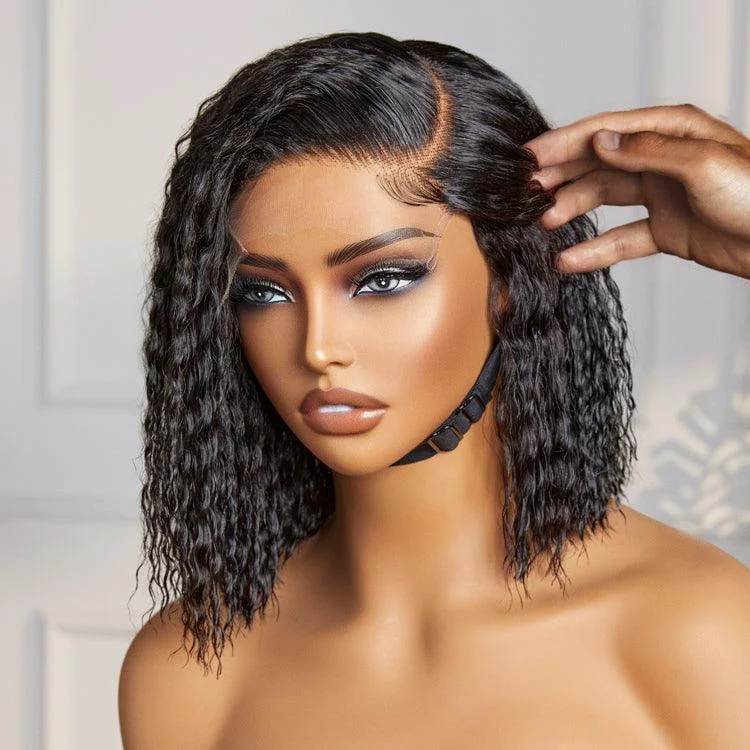 Bob Wigs for Corporate Events Boho-Chic | Super Bob Bohemian Curly Minimalist HD Lace Glueless C Part Short Wig 100% Human Hair - US Only Bob Wigs for Corporate Events Boho-Chic | Super Bob Bohemian Curly Minimalist HD Lace Glueless C Part Short Wig 100% Human Hair - US Only